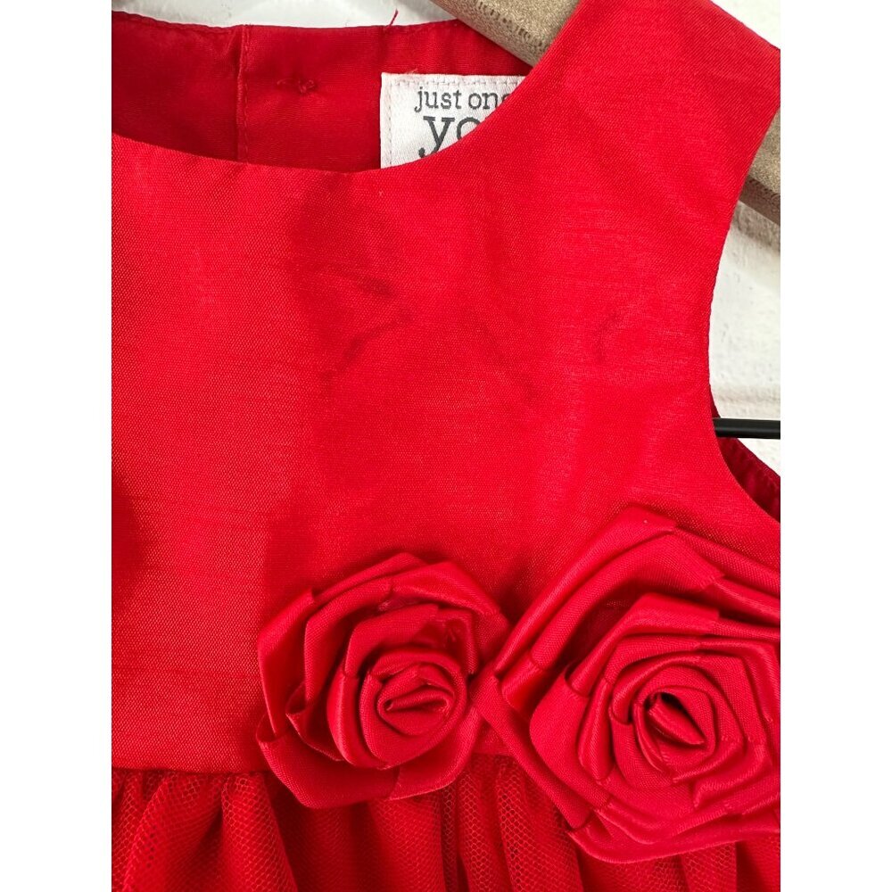 Carters Just One You Dress Girls 9M Red Sleeveless Floral Ruffle Special Occasio - Picture 2 of 6